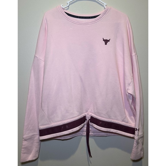Under Armour Women’s Project Rock Fleece‎ Crew Neck Size XL - Pink - Picture 1 of 9